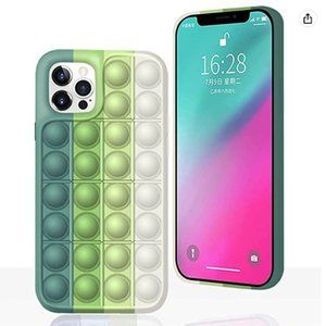 *NEW* Pop It iPhone 12 Pro Max - Blue Rainbow Silicone Phone Case